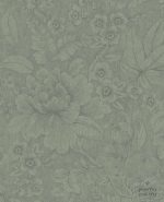 טפט פיפ פרחי משי על רקע ירוק מרווה