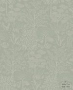 טפט פיפ היער הקסום, נגיעות כסף פנינה על רקע ירוק מרווה