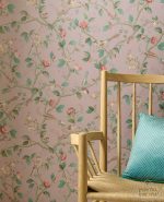 ⁦טפט פיפ ציפורים צ'יינה על רקע סגול לבנדר⁩ – תמונה ⁦2⁩