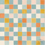 טפט משבצות פליידייט כתום תכלת לבן