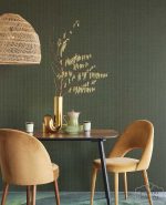 טפט ויניל דמוי קש גוון ירוק בקבוק