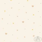 טפט נון וובן כוכבים\לבבות\עיגולים צבעונים על רקע שמנת – תמונה 2