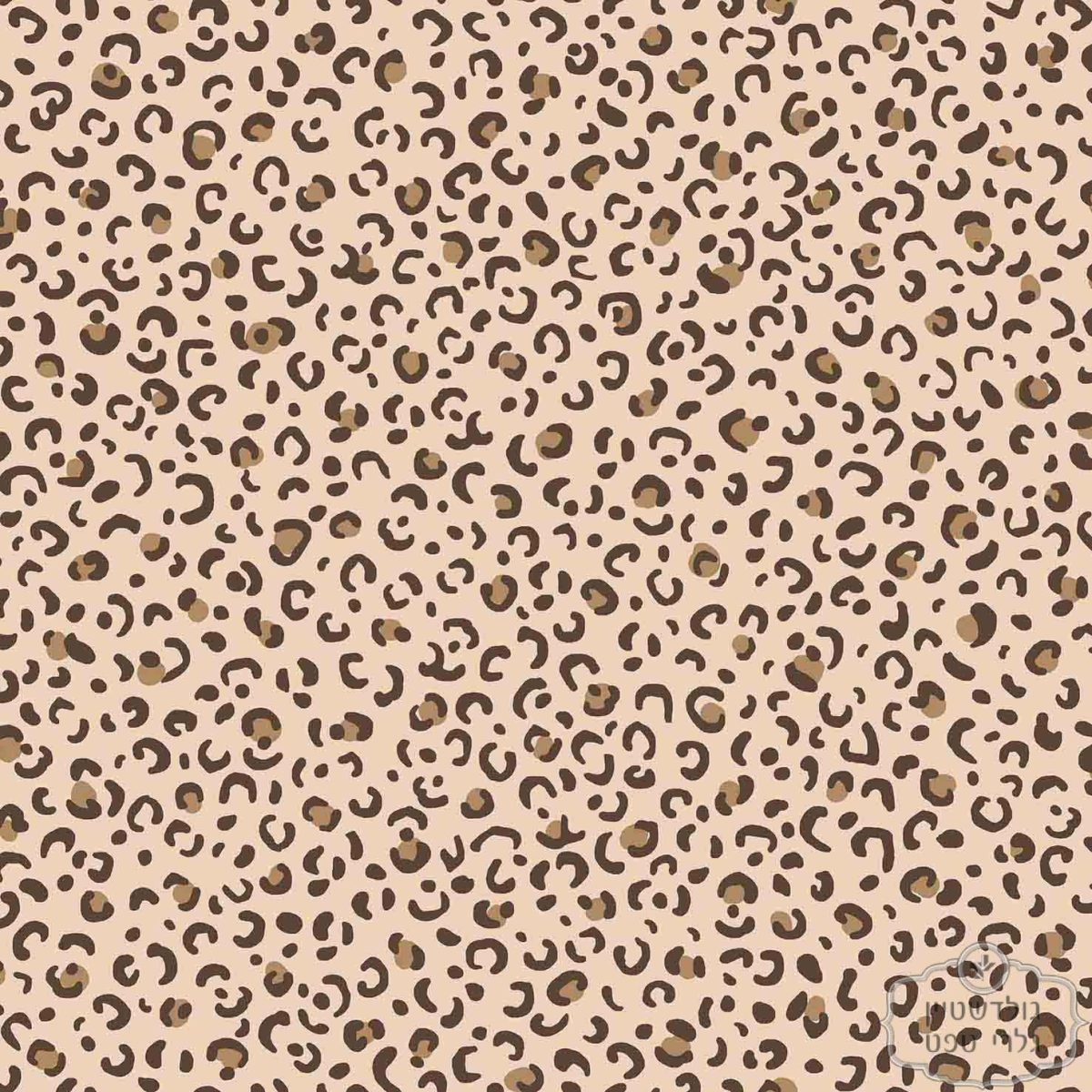 ⁦טפט נון וובן מנומר עם נגיעות של זהב\שחור על רקע בג'⁩ – תמונה ⁦2⁩