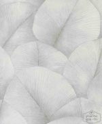 ⁦טפט עלים טרופים גדולים בגווני אפור\ גרז'⁩ – תמונה ⁦2⁩