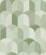 ⁦טפט גאומטרי באנדול קשתות גווני ירוק, פיסטוק⁩ – תמונה ⁦2⁩