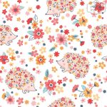 ⁦תמונת טפט, קיפודים פרחוני צבעוני על רקע לבן⁩ – תמונה ⁦2⁩