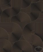 ⁦טפט גאומטרי חצאי עיגול, אלגנטי, שחור זהב⁩ – תמונה ⁦2⁩