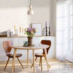 טפט גאומטרי חצאי עיגול, מוקה בהיר על שמנת