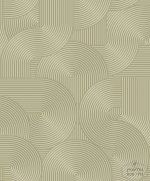 טפט גאומטרי חצאי עיגול, ירוק מרווה על שמנת – תמונה 2