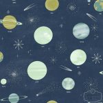 ⁦טפט גלקסיה, כוכבי לכת על רקע כחול כהה⁩ – תמונה ⁦2⁩