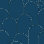 ⁦טפט אורנמנט קשתות כחול זהב⁩ – תמונה ⁦2⁩