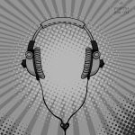 ⁦תמונת טפט, מיוזיק סטיישן שחור לבן רקע אפור⁩ – תמונה ⁦2⁩