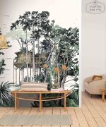 טפט תמונה בית העץ ירוק שחור