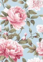 ⁦תמונת טפט,  ורדים גדולים על רקע תכלת⁩ – תמונה ⁦2⁩