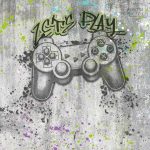 תמונת טפט, קונסולת LETS PLAY גרפיטי פסטל בטון – תמונה 2