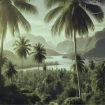 ⁦תמונת טפט, נוף נהר עצי דקל⁩ – תמונה ⁦2⁩